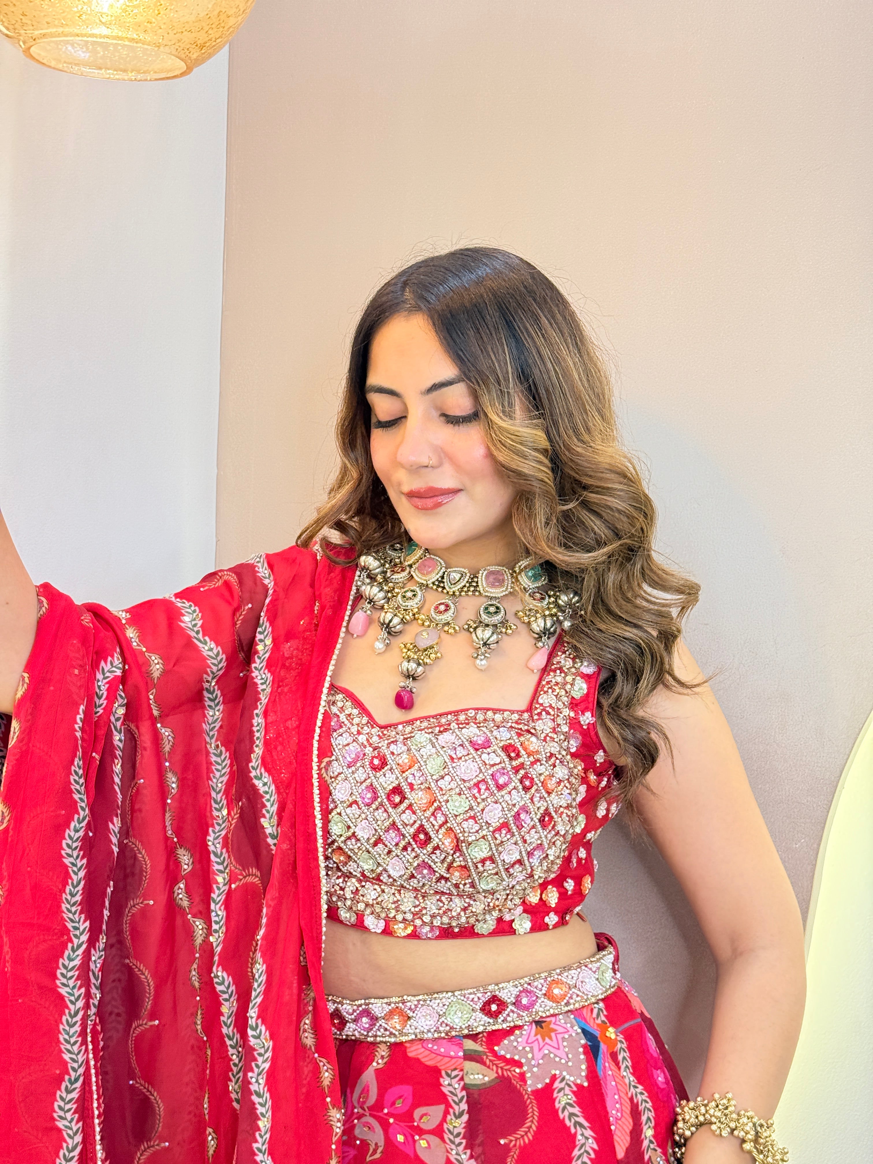 FLOWER PRINT OUTFIT LEHNGA CHOLI