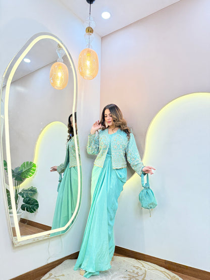 JACKET WITH  DHOTI STYLE OUTFIT CORD SET