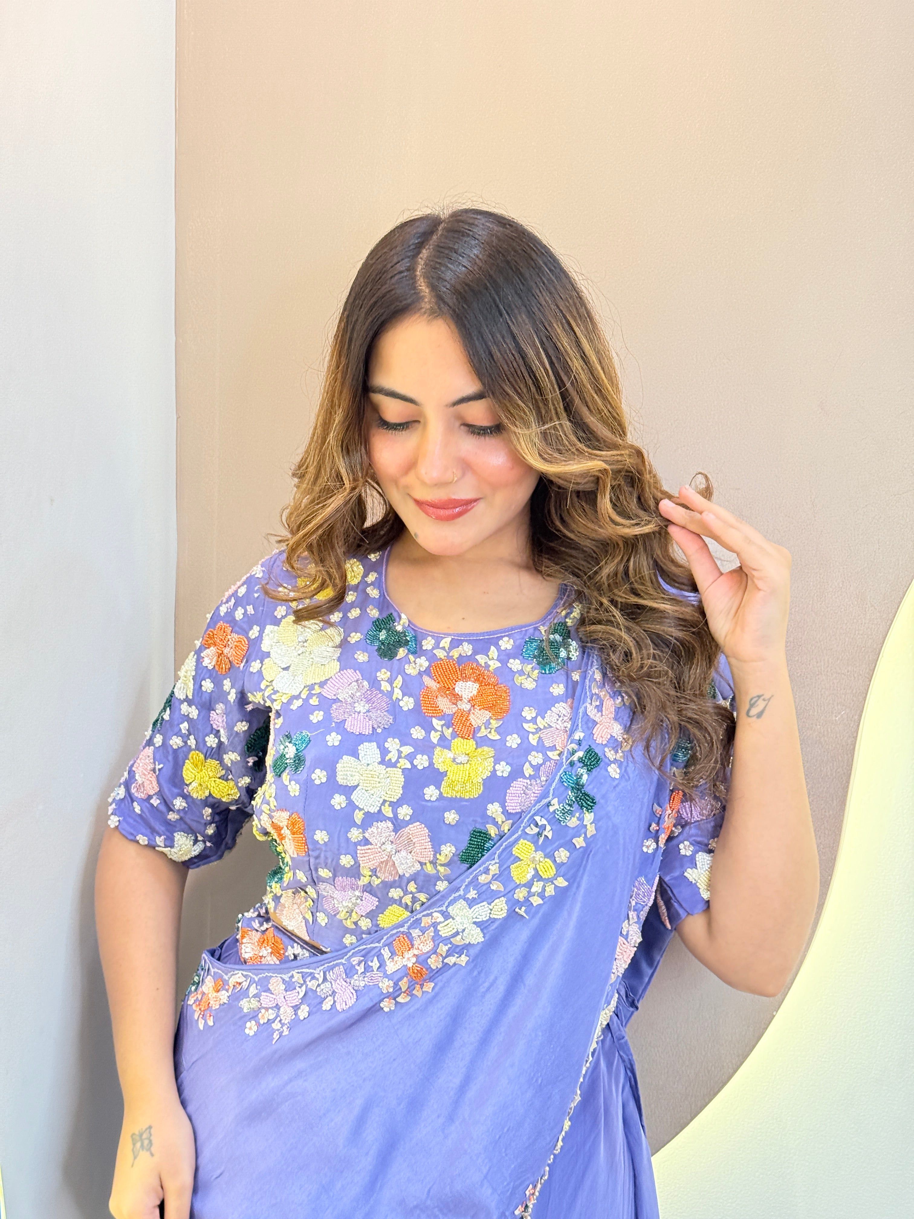 LEVENDER DRAPE SAREE