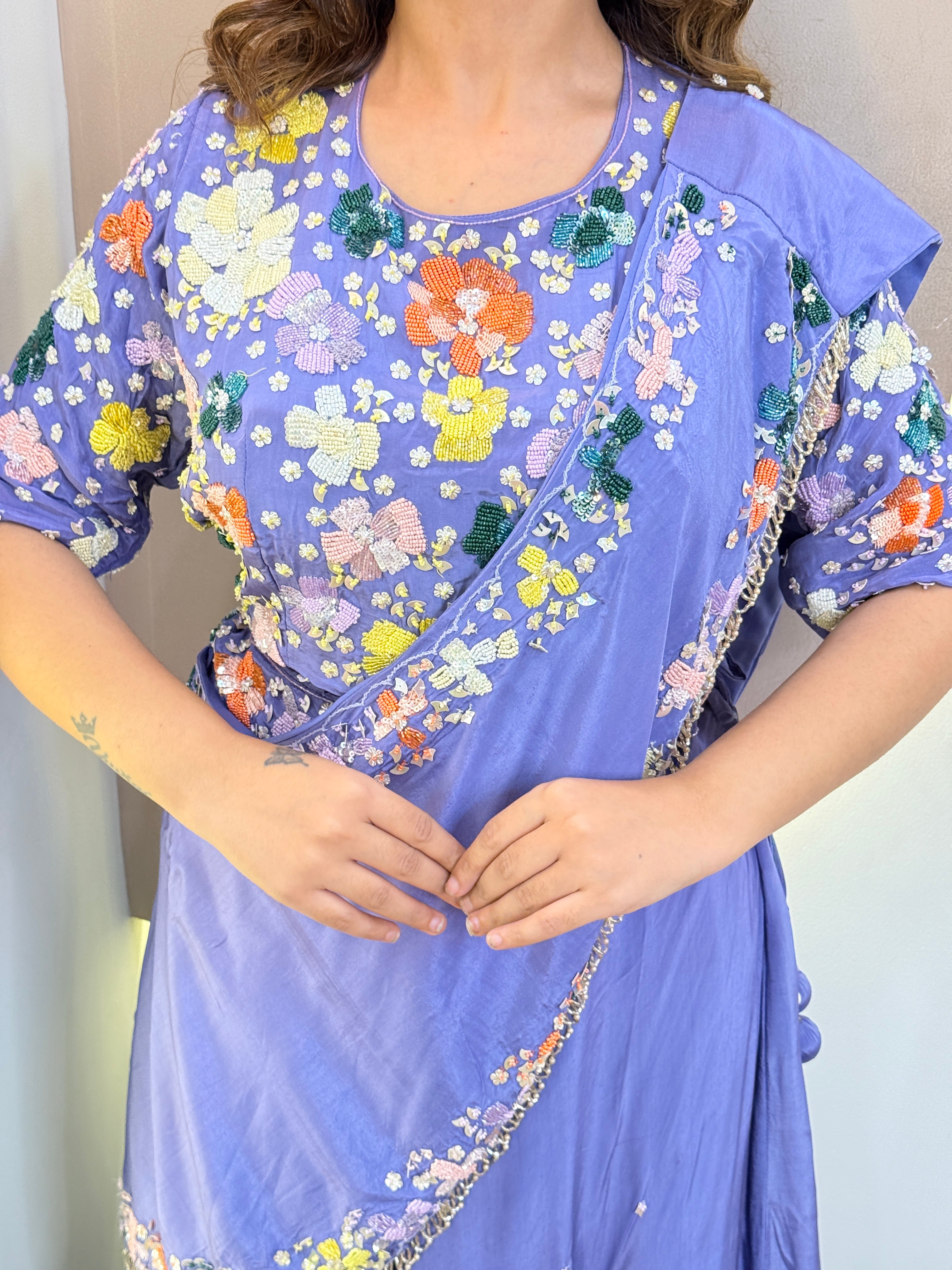 LEVENDER DRAPE SAREE