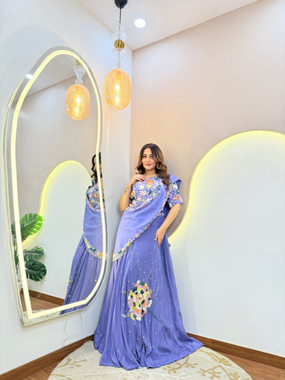 LEVENDER DRAPE SAREE
