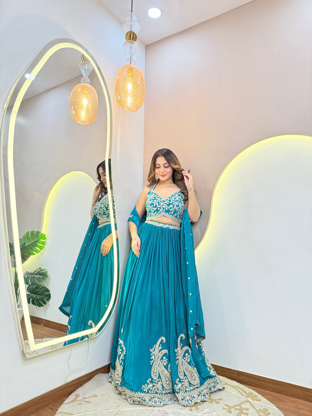 RAMA  GREEN  OUTFIT LEHNGA CHOLI