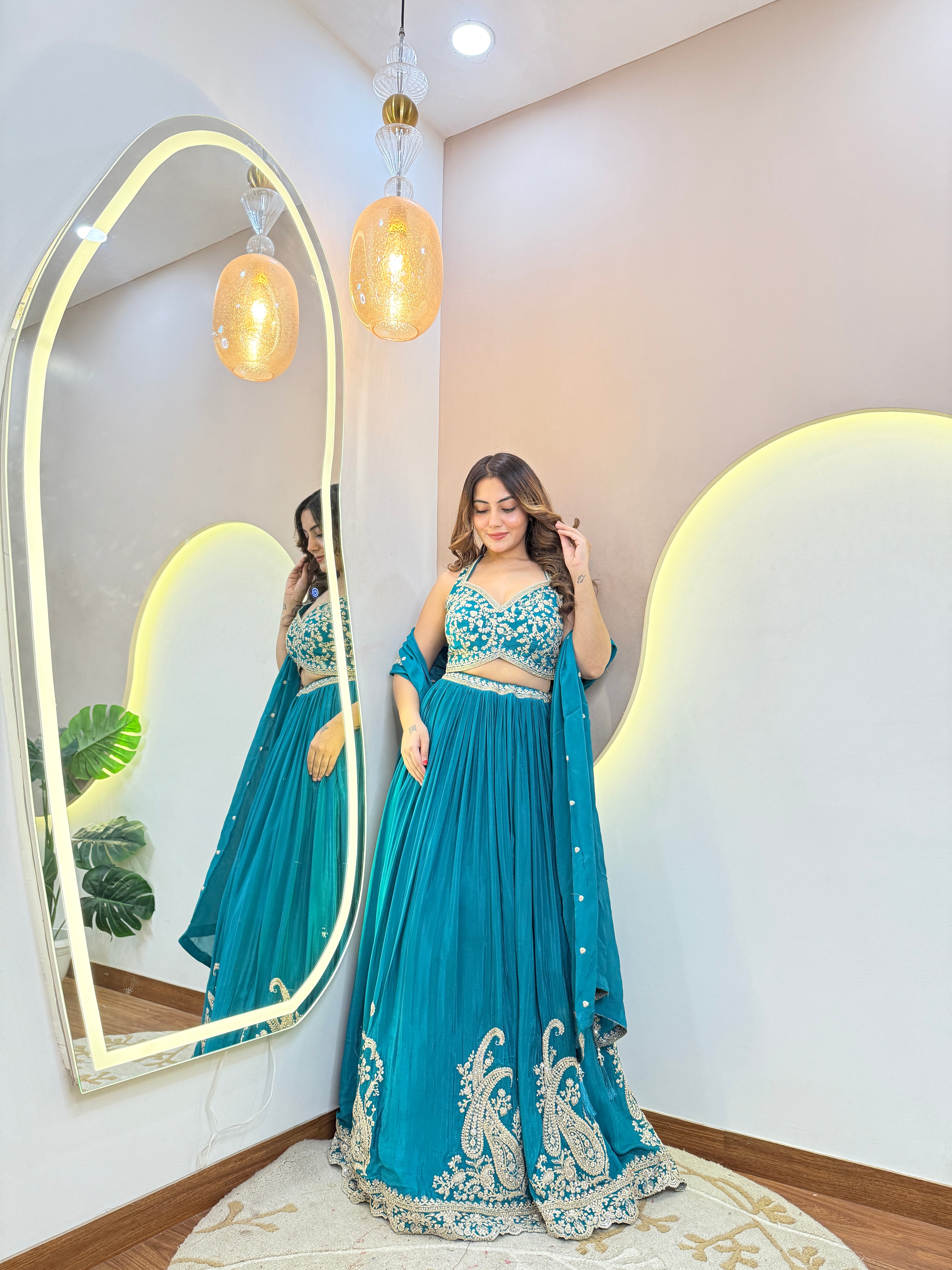 RAMA  GREEN  OUTFIT LEHNGA CHOLI