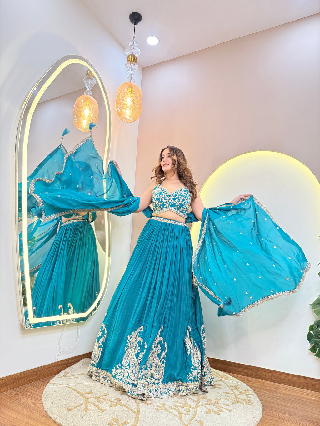 RAMA  GREEN  OUTFIT LEHNGA CHOLI