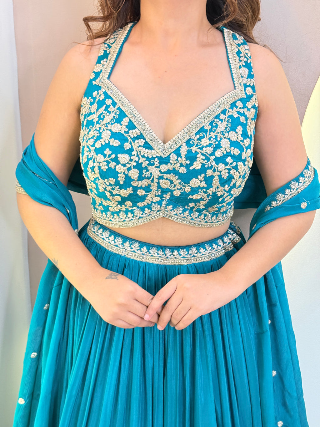 RAMA  GREEN  OUTFIT LEHNGA CHOLI