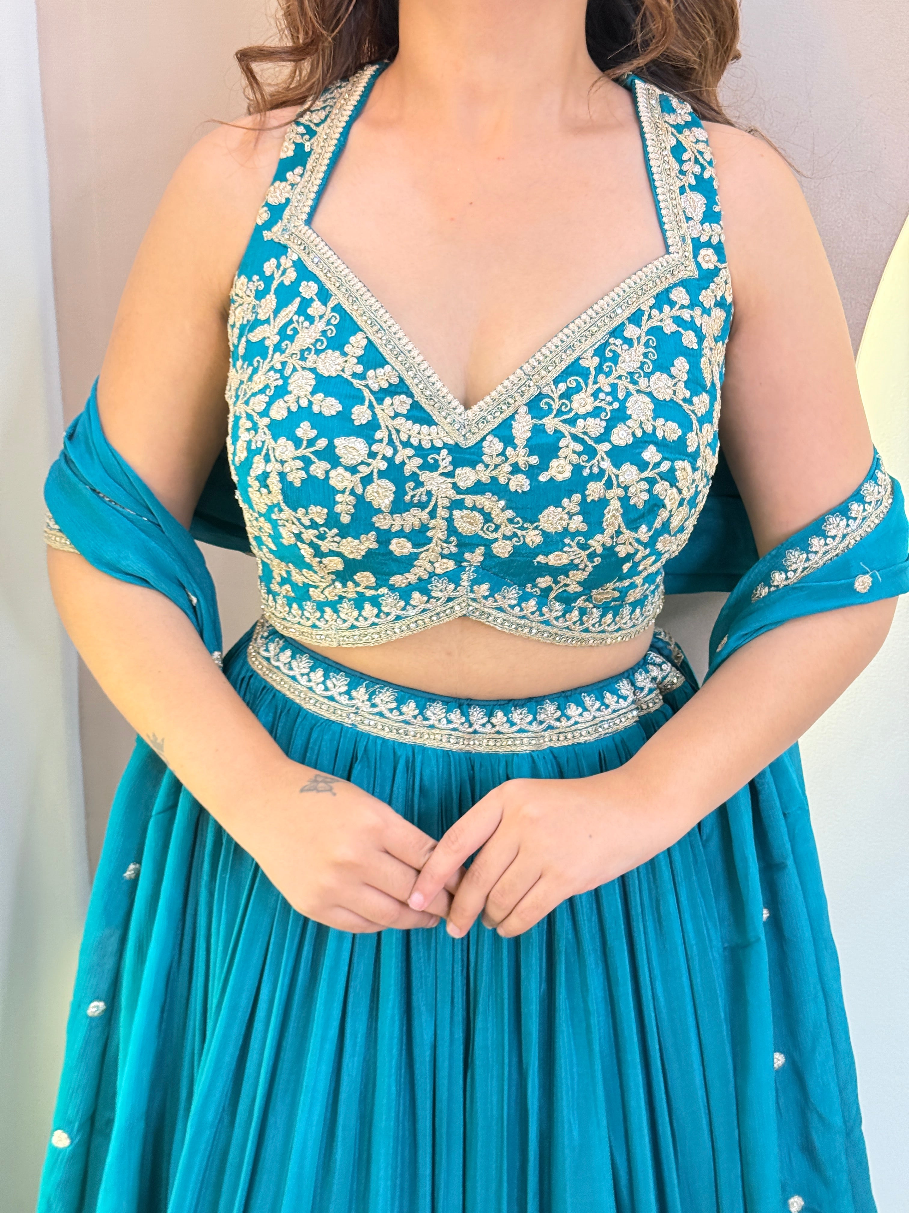 RAMA  GREEN  OUTFIT LEHNGA CHOLI