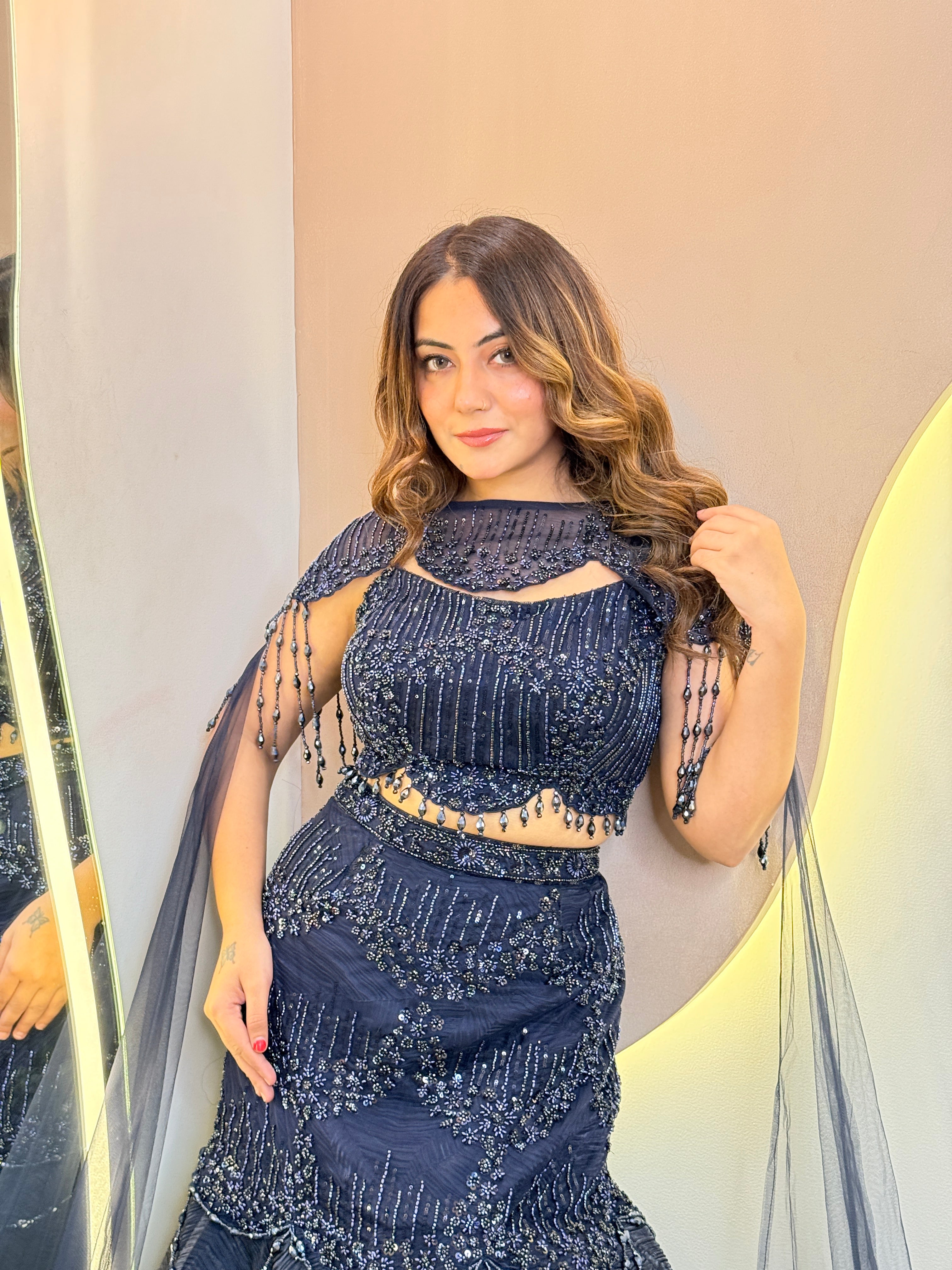 MERMAID STYLE  OUTFIT " CROP TOP SKIRT