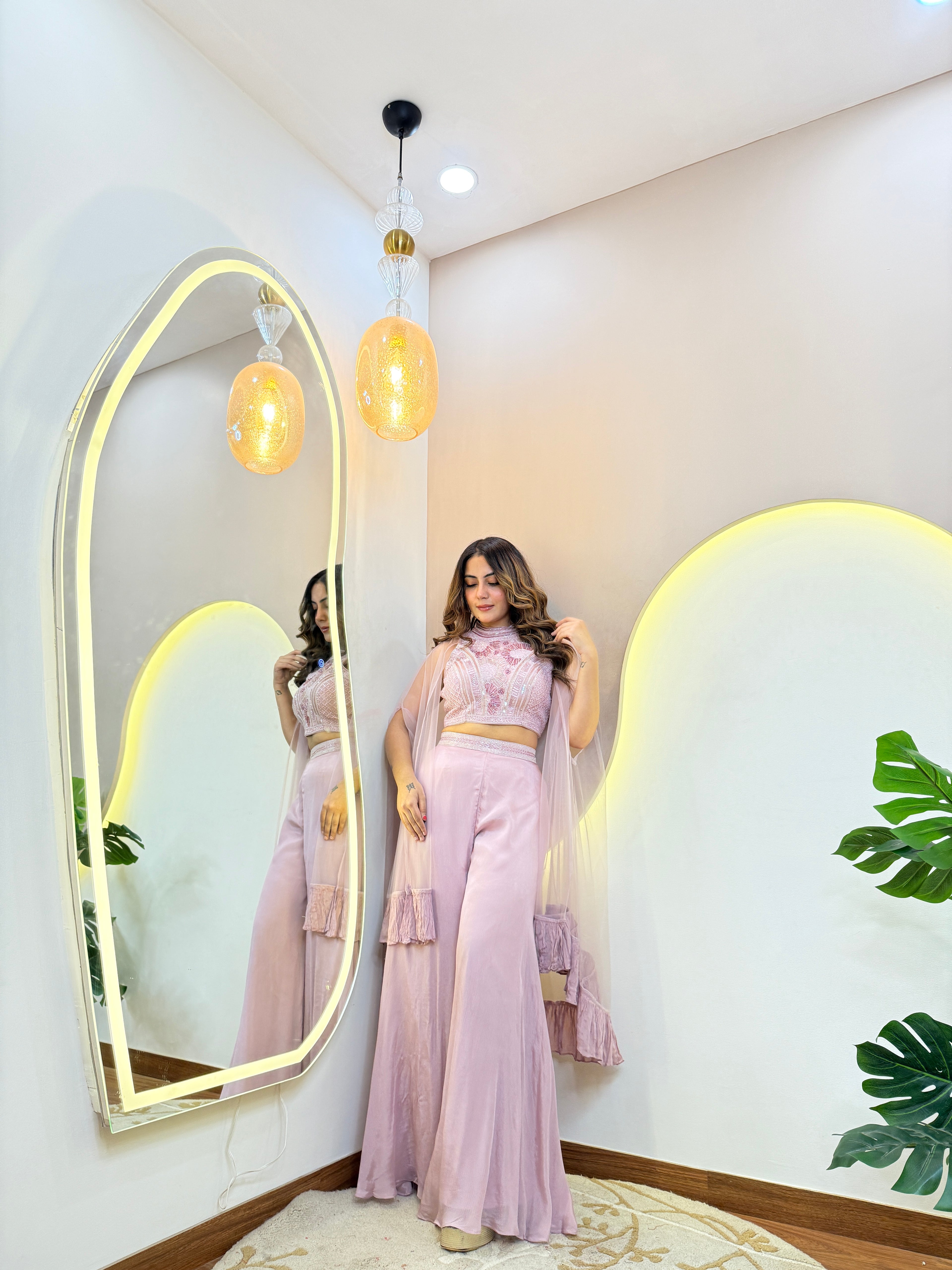 SHORT TOP SHARARA SUIT OUTFIT STYLE