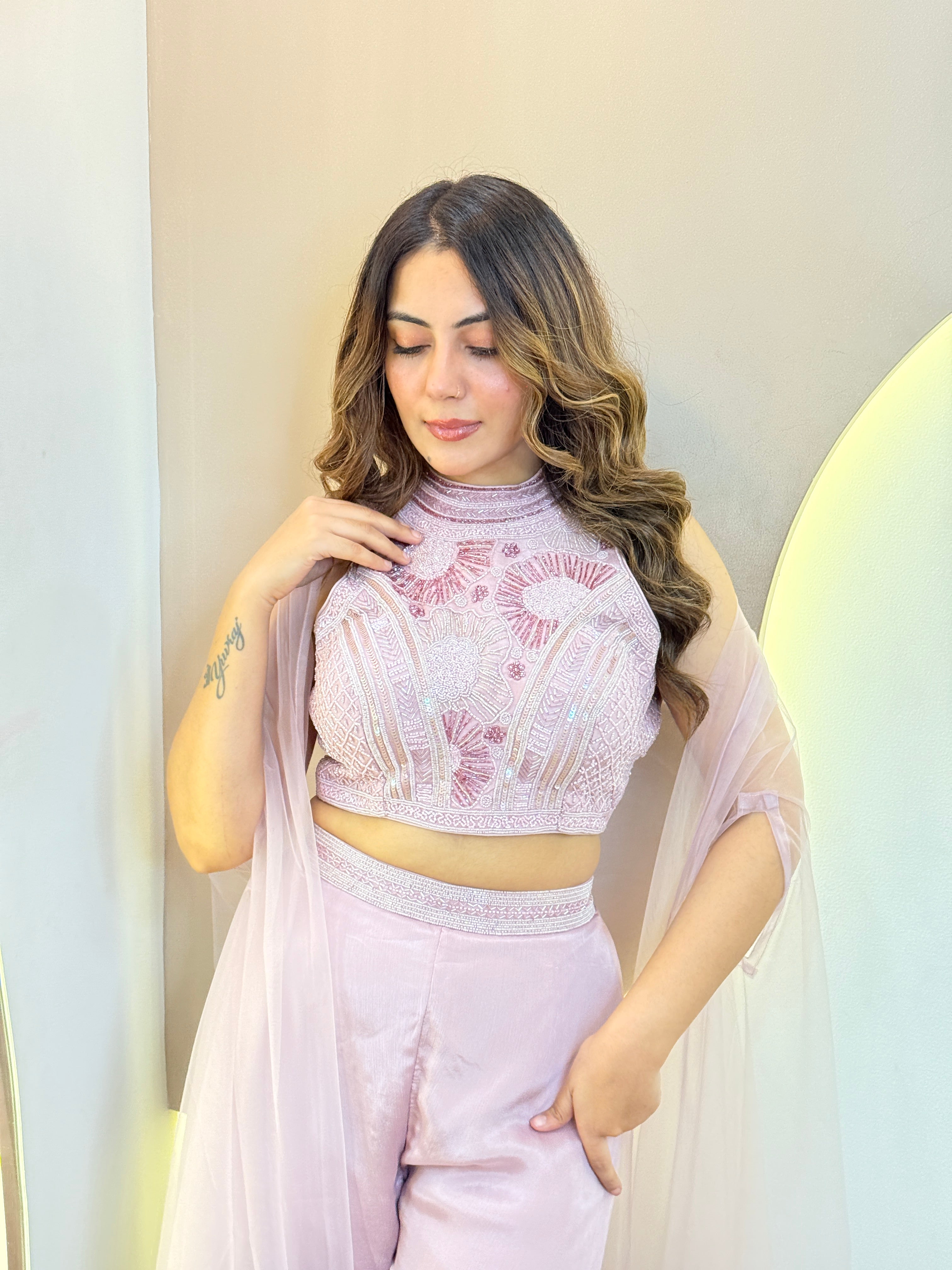 SHORT TOP SHARARA SUIT OUTFIT STYLE