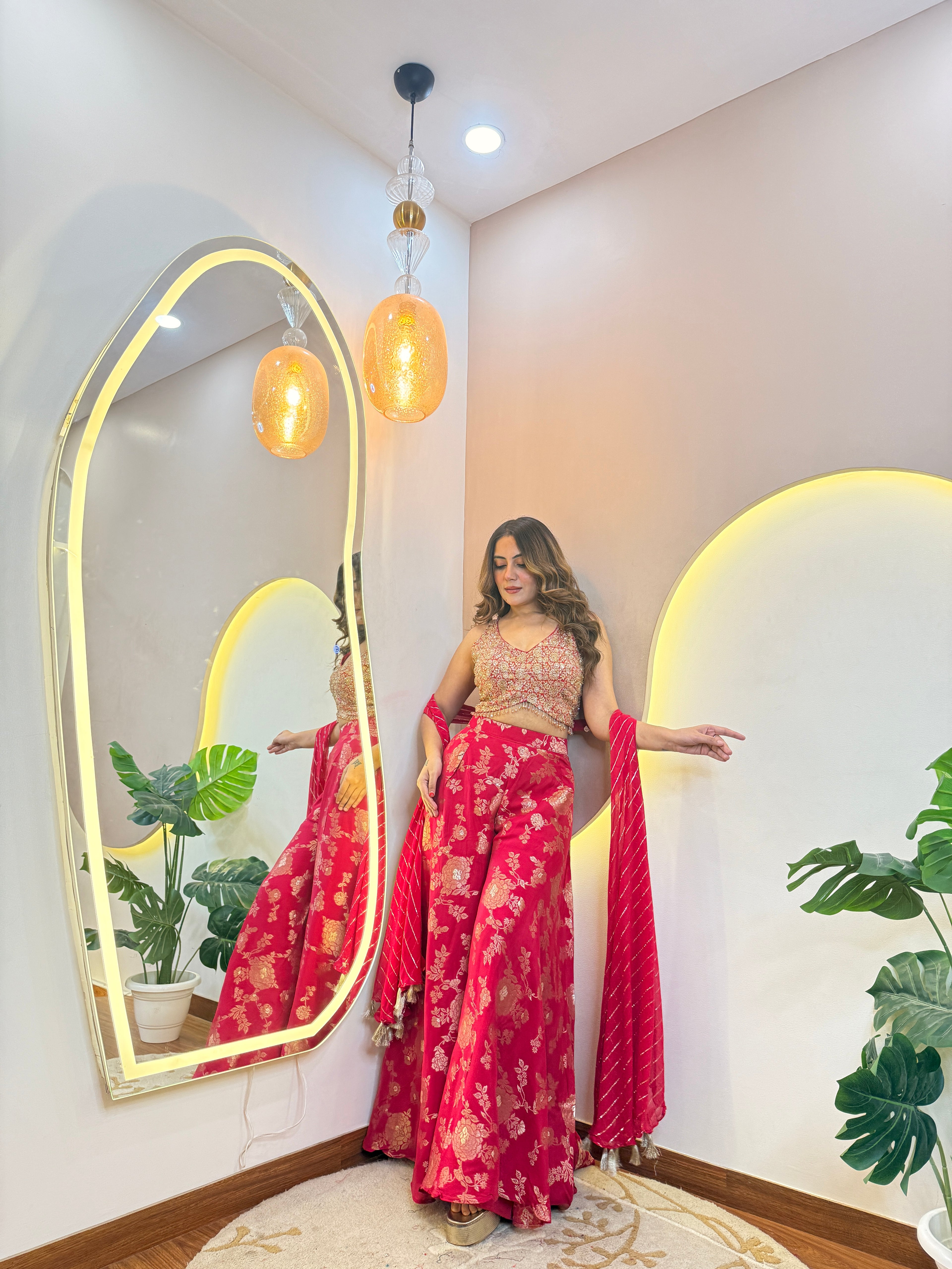 CROP TOP SHARARA SUIT