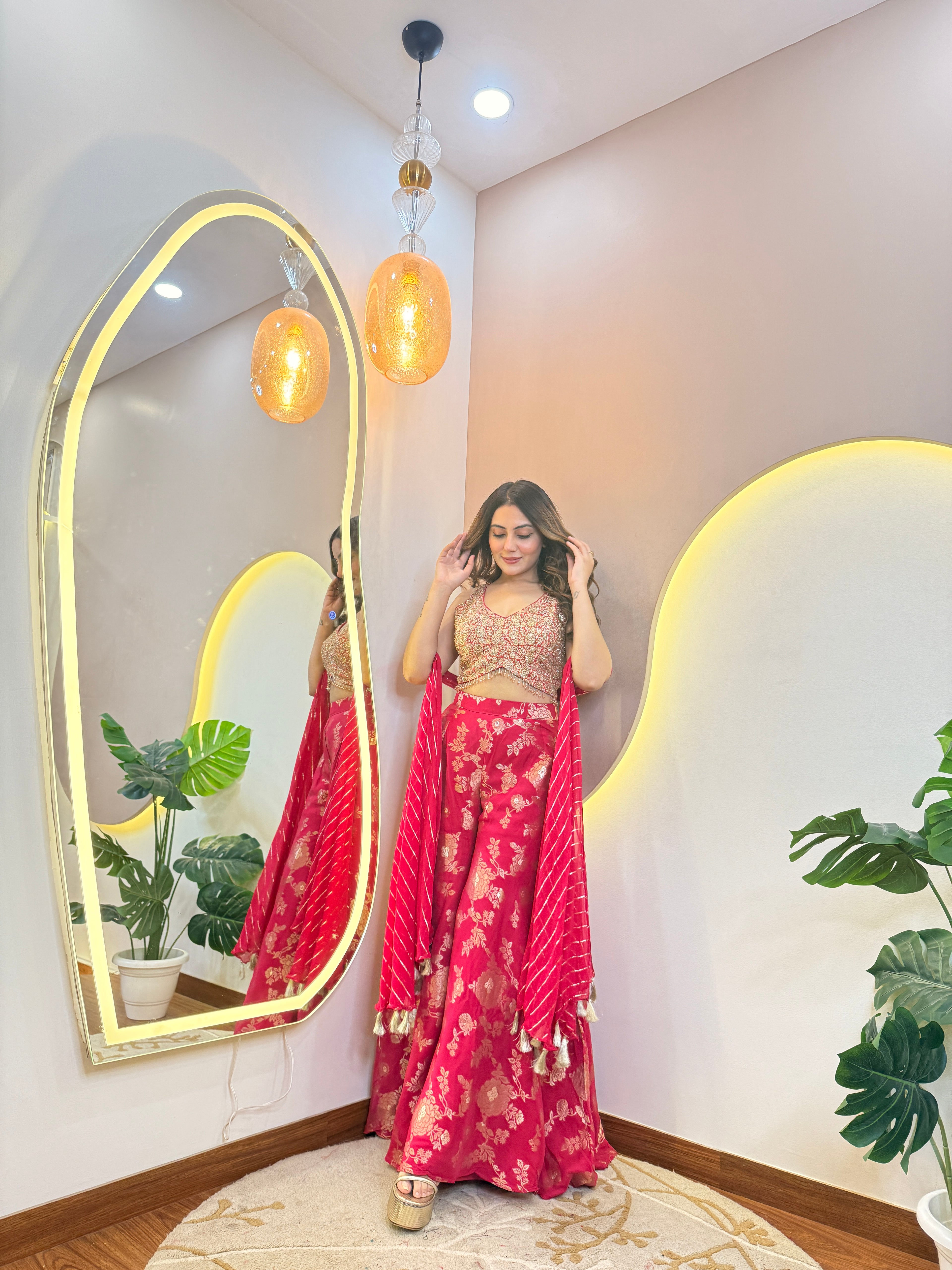 CROP TOP SHARARA SUIT