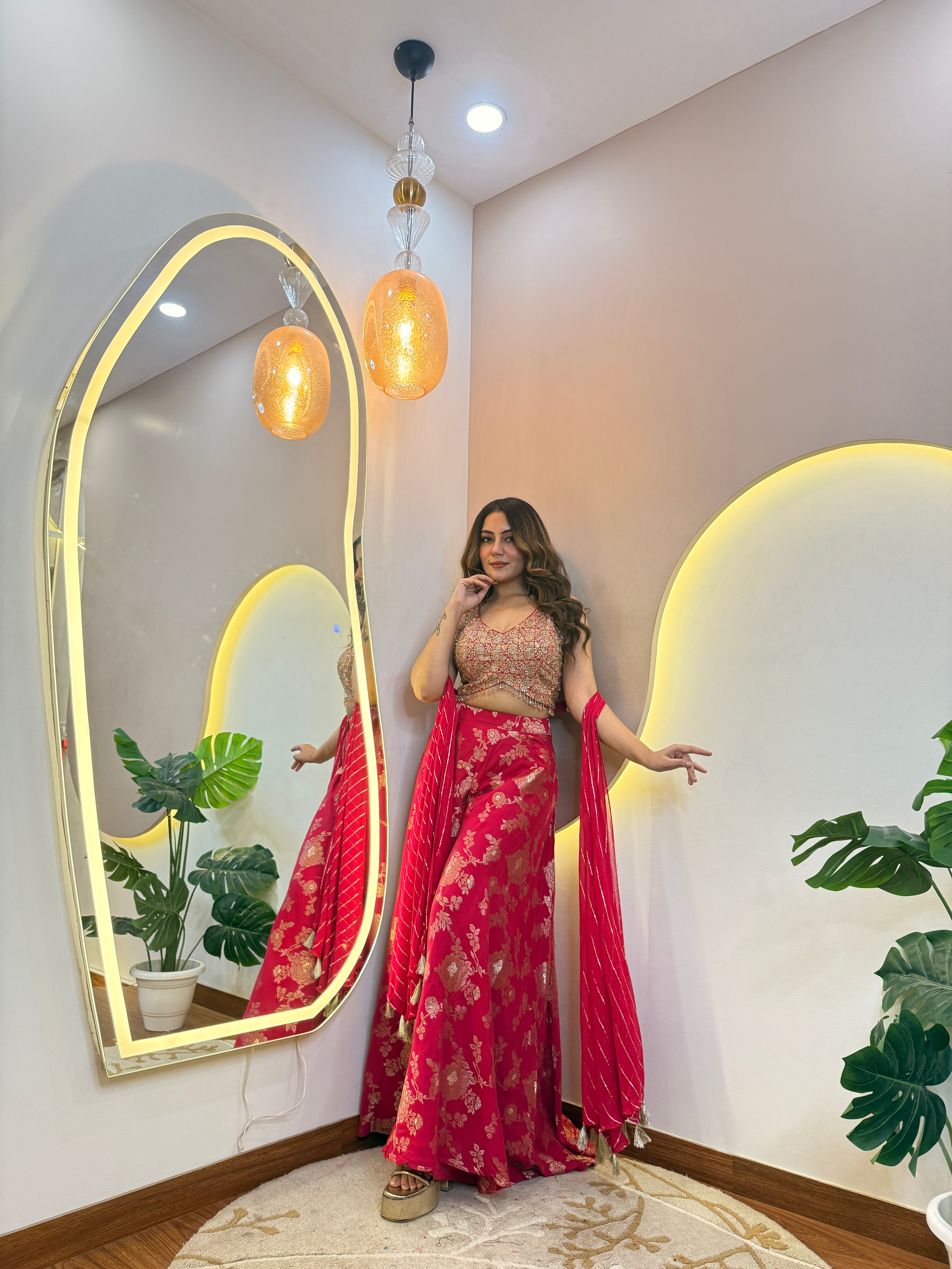 CROP TOP SHARARA SUIT