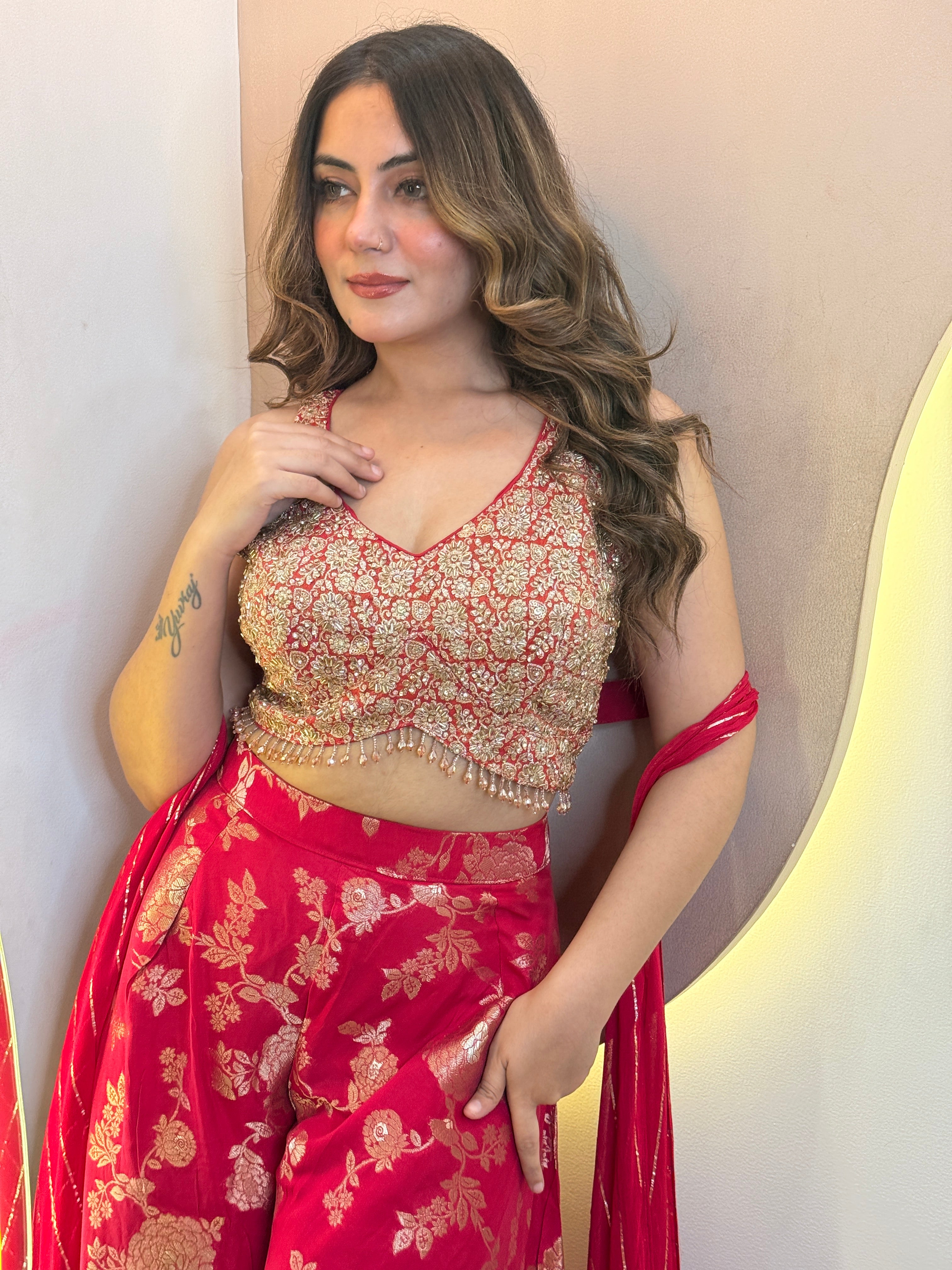 CROP TOP SHARARA SUIT