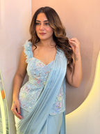 CORD SET OUTFIT DRAPE SAREE