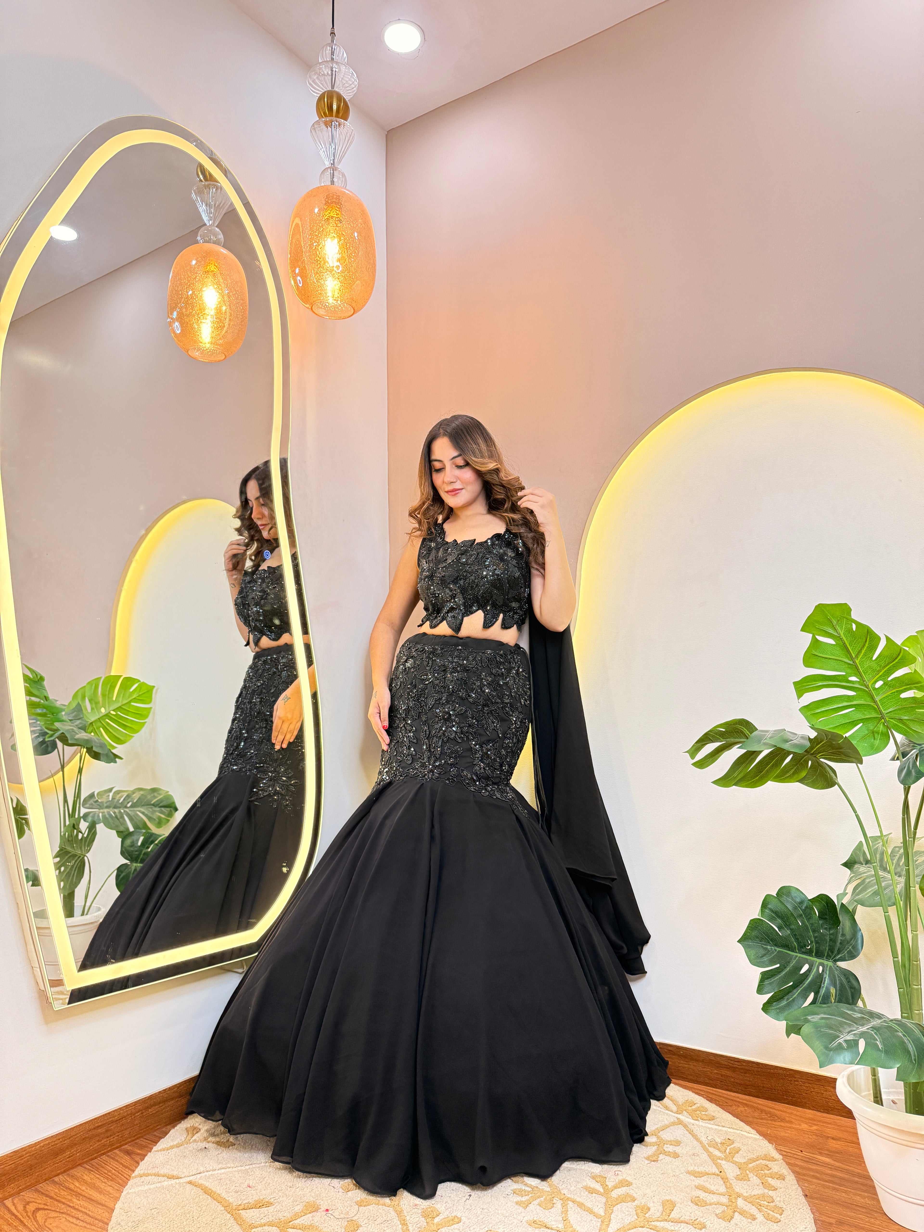 MERMAID STYLE CROP TOP SKIRT