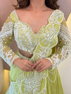 FLOWER PRINT OUTFIT DRAPE SAREE