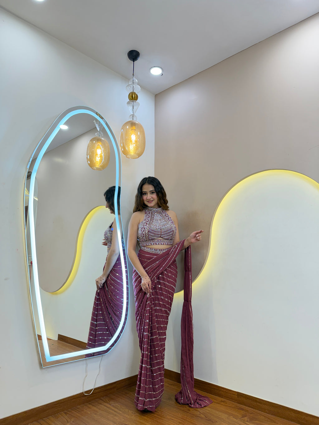 D697  DRAPE SAREE
