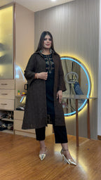 Aw567  Woolen Shrug set