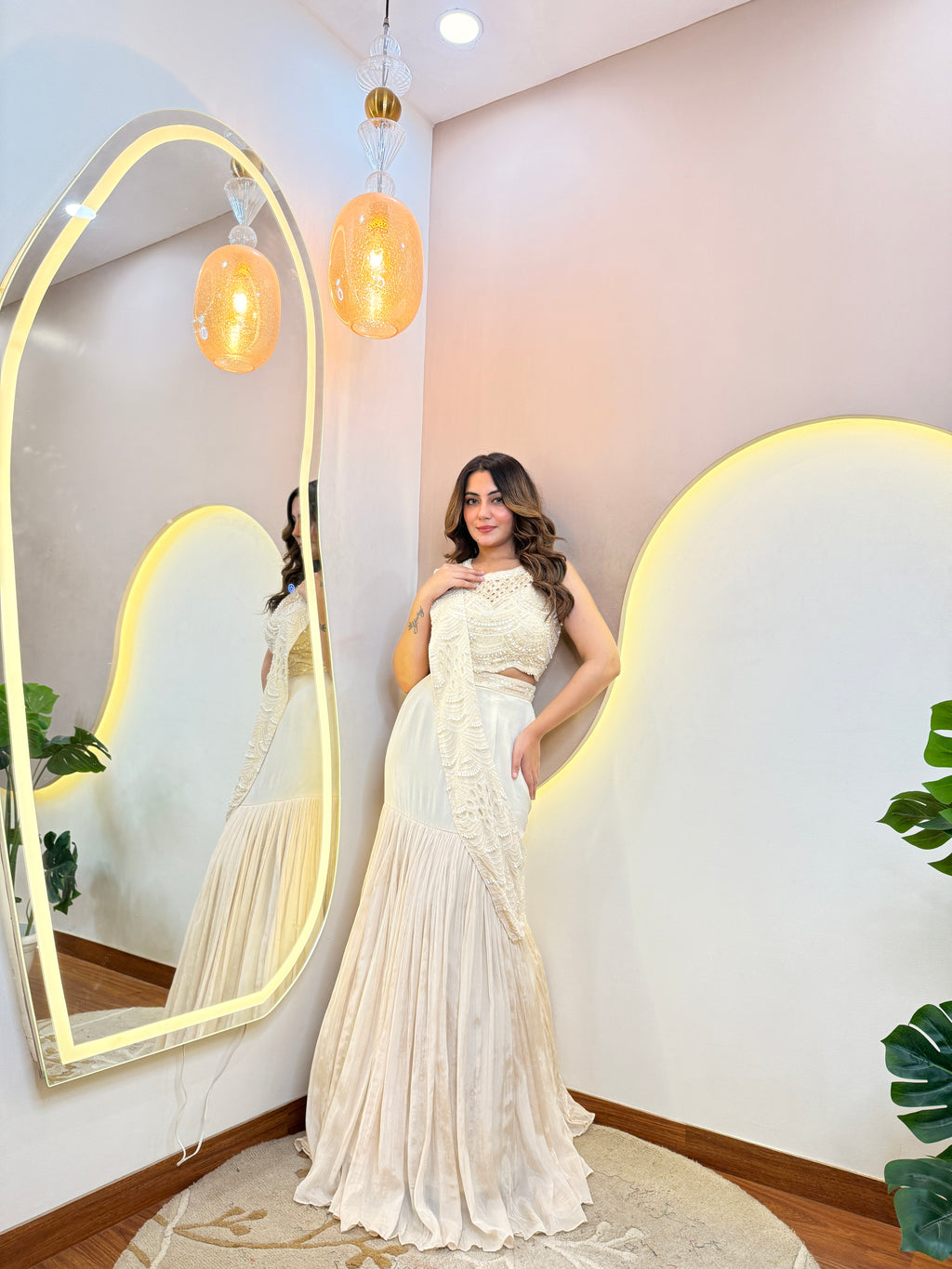 "CREAM” OUTFIT MERMAID STYLE  LEHENGA