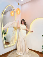 "CREAM” OUTFIT MERMAID STYLE  LEHENGA
