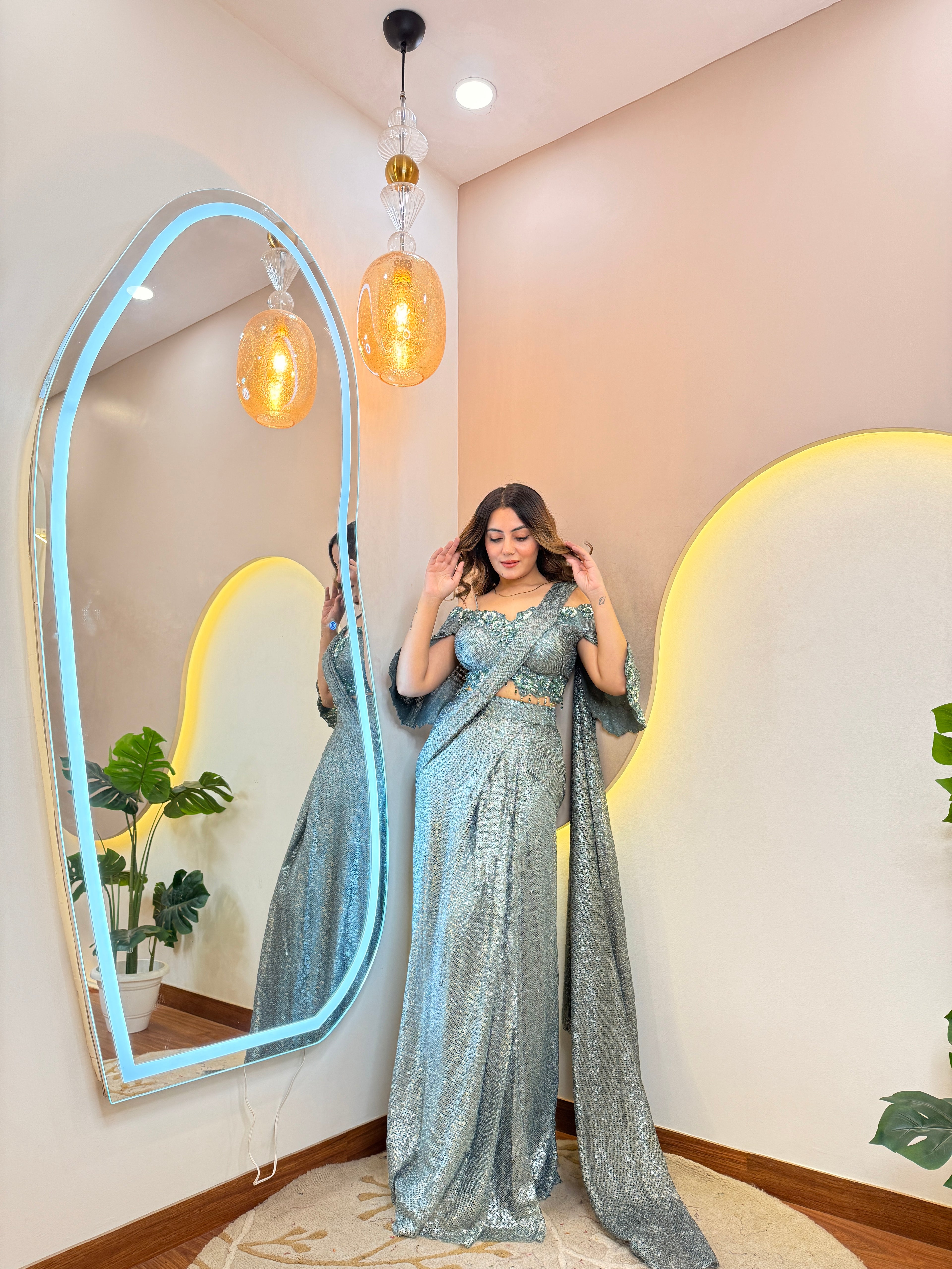 "SHAGUN   ” OUTFIT  DRAPE SAREE