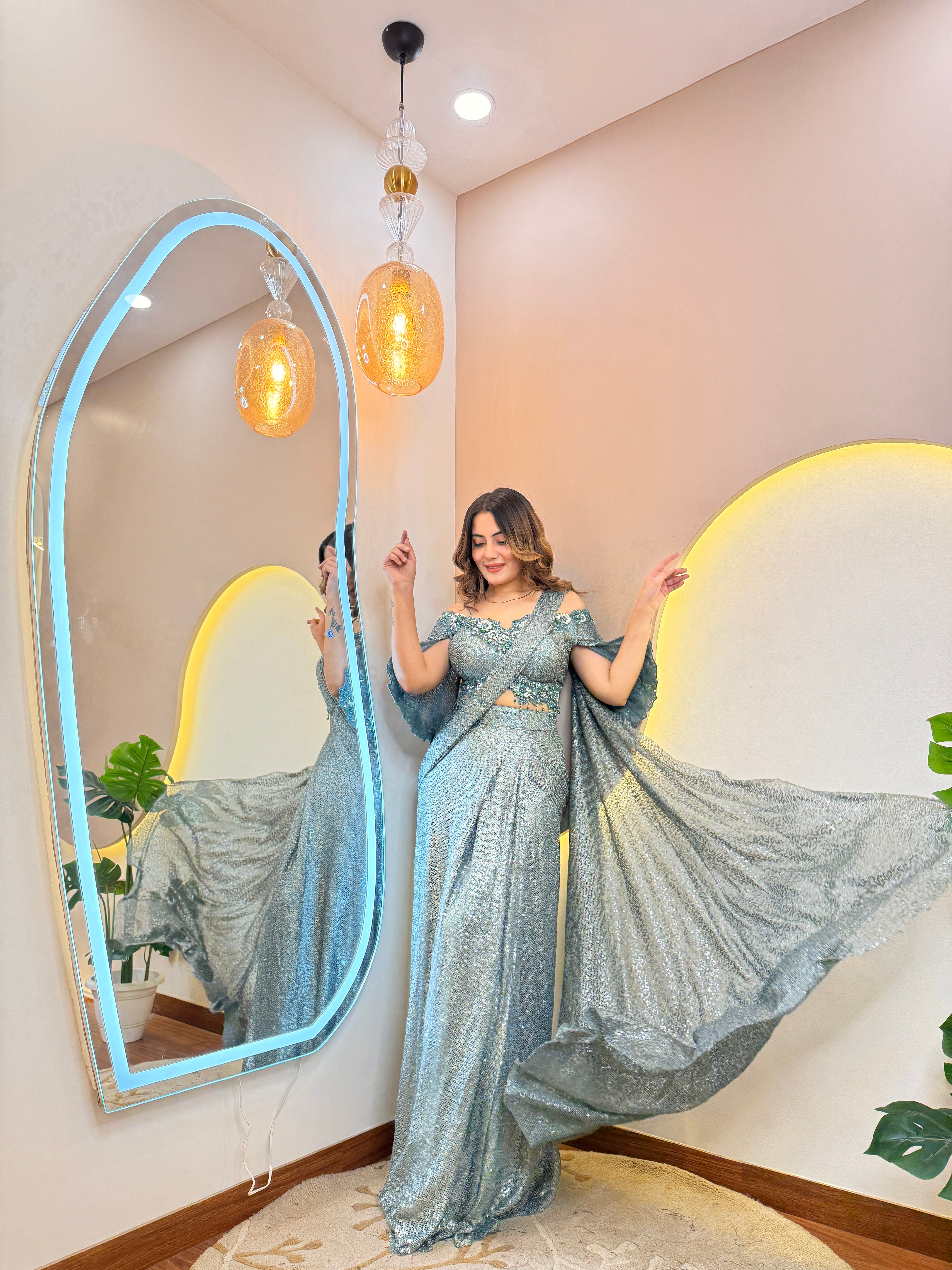 "SHAGUN   ” OUTFIT  DRAPE SAREE