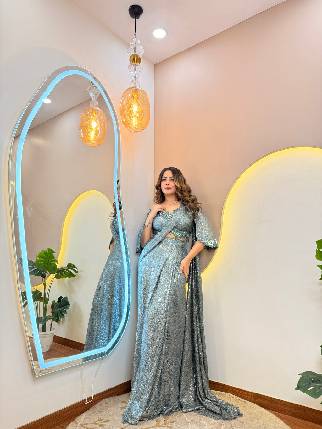 "SHAGUN   ” OUTFIT  DRAPE SAREE