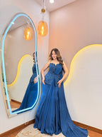 ROYAL BLUE OUTFIT CROP TOP STYLE  LEHENGA