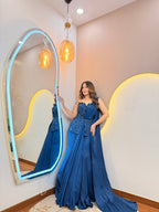 ROYAL BLUE OUTFIT CROP TOP STYLE  LEHENGA