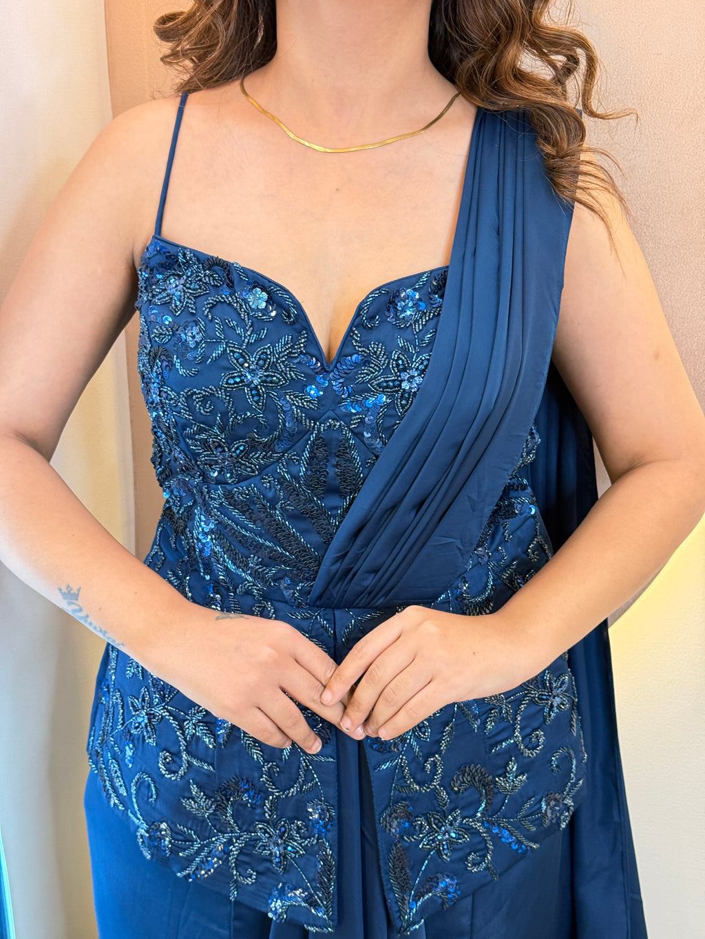 ROYAL BLUE OUTFIT CROP TOP STYLE  LEHENGA