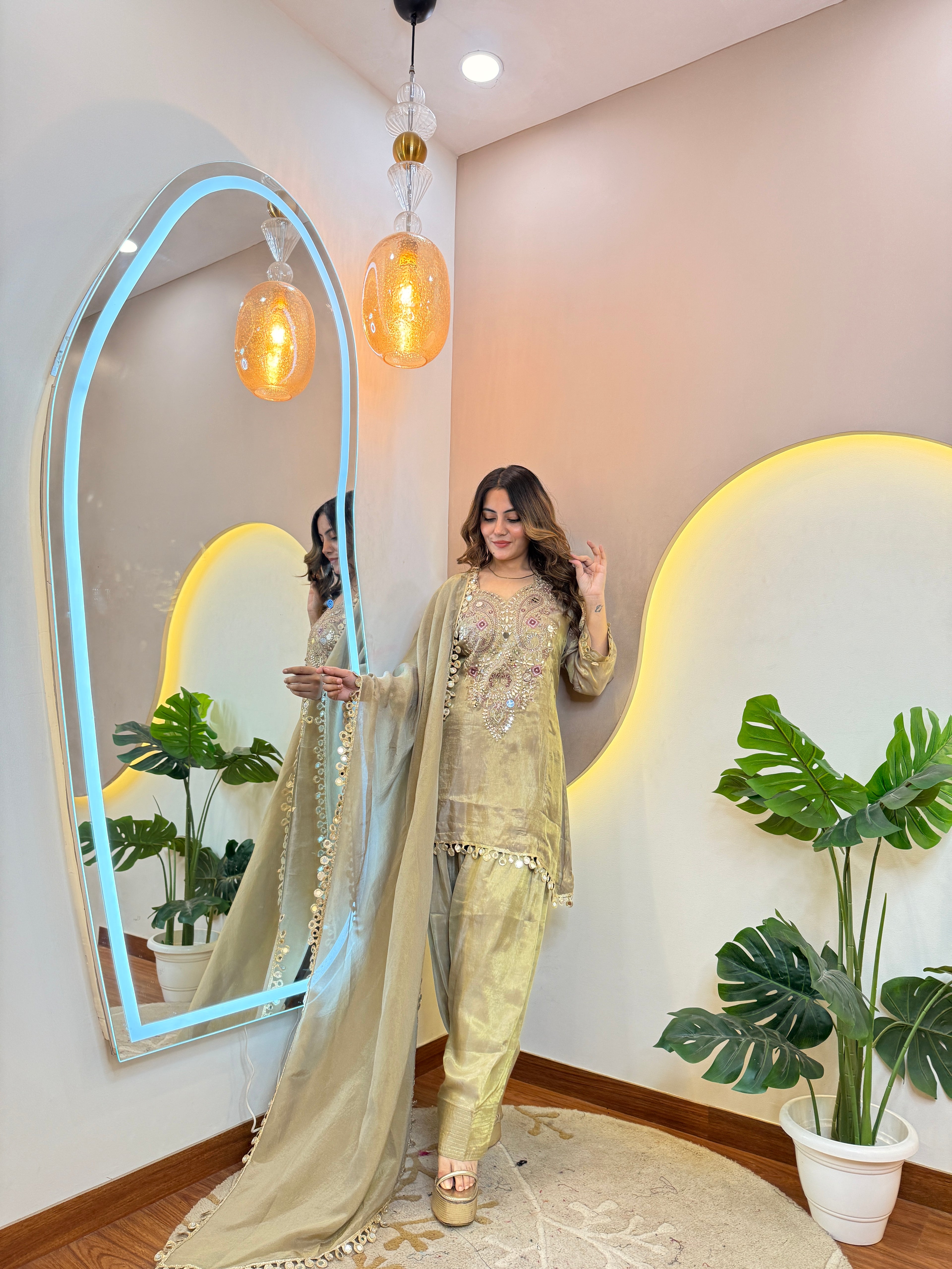 MIRROR WORK OUTFIT SHARARA SUIT