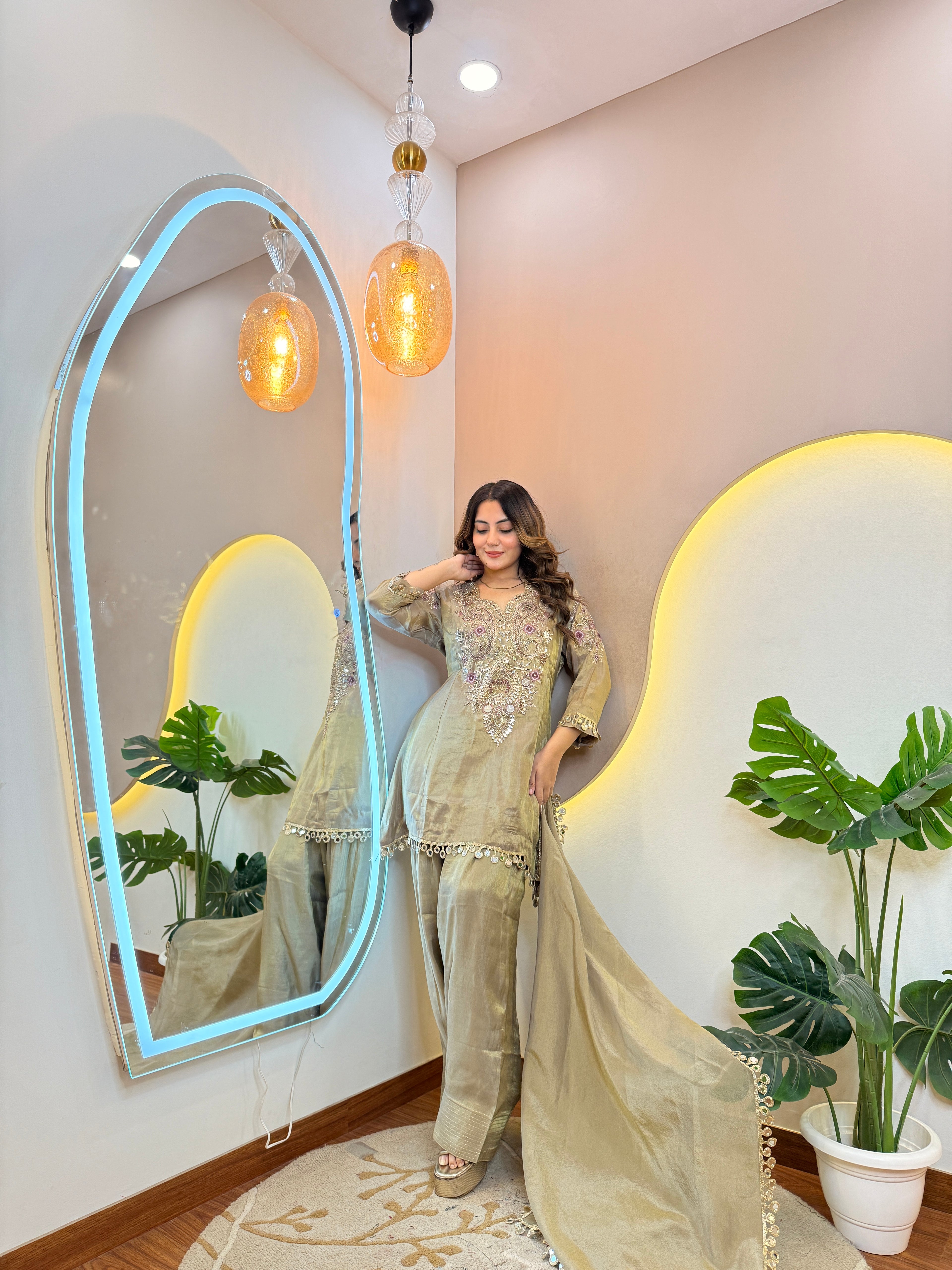 MIRROR WORK OUTFIT SHARARA SUIT