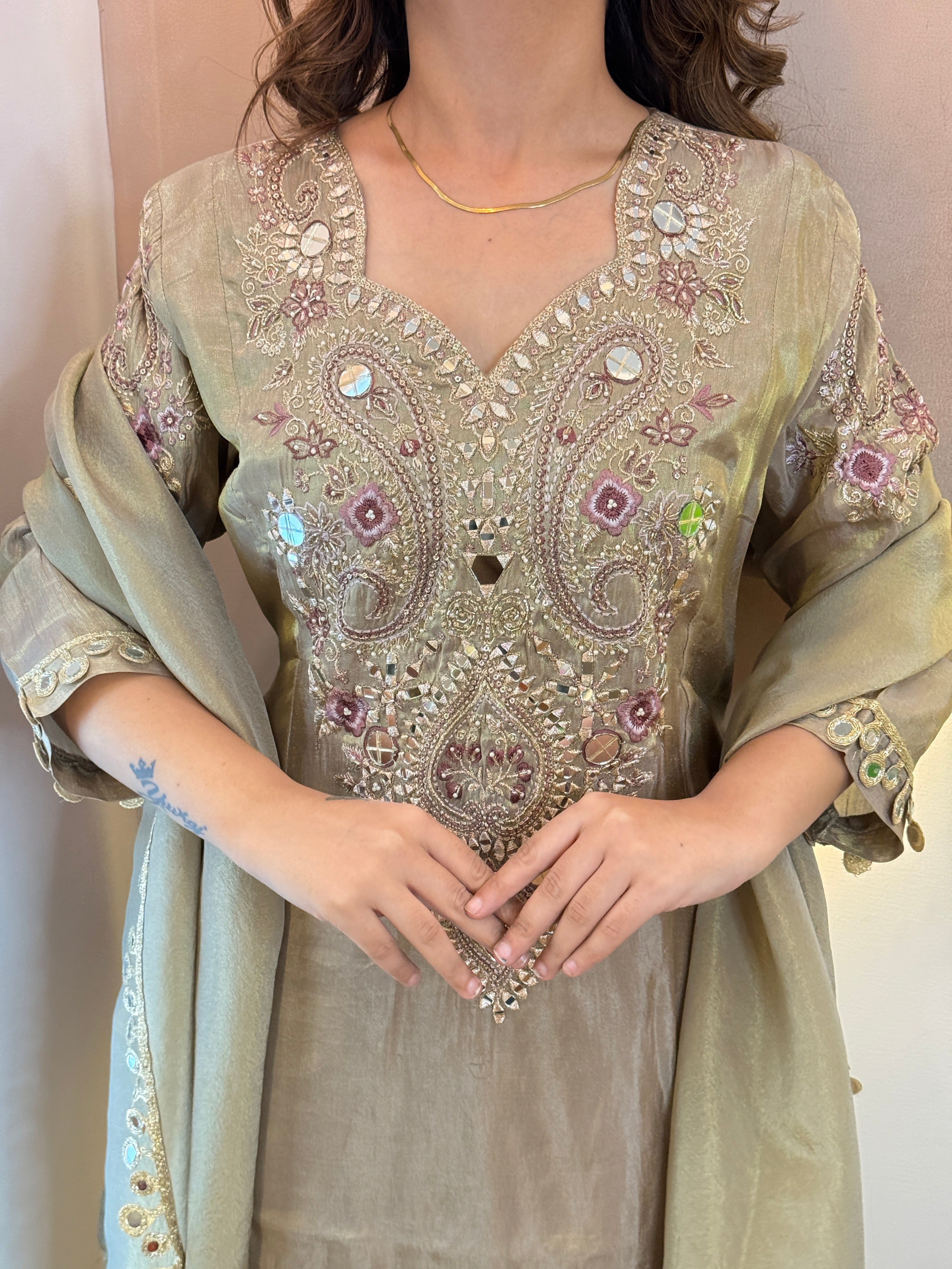 MIRROR WORK OUTFIT SHARARA SUIT