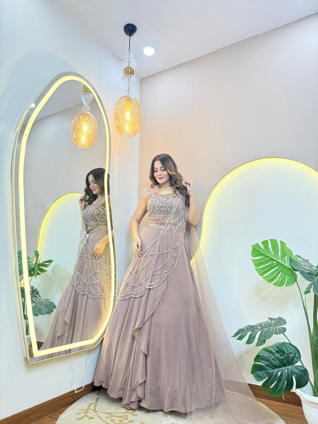 "MOUSE COLOUR OUTFIT" DRAPE SAREE