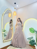 "MOUSE COLOUR OUTFIT" DRAPE SAREE