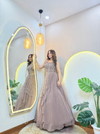 "MOUSE COLOUR OUTFIT" DRAPE SAREE