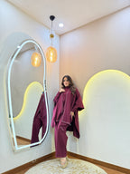 ZEINA  WOOLEN CORD SET CAPE STYLE