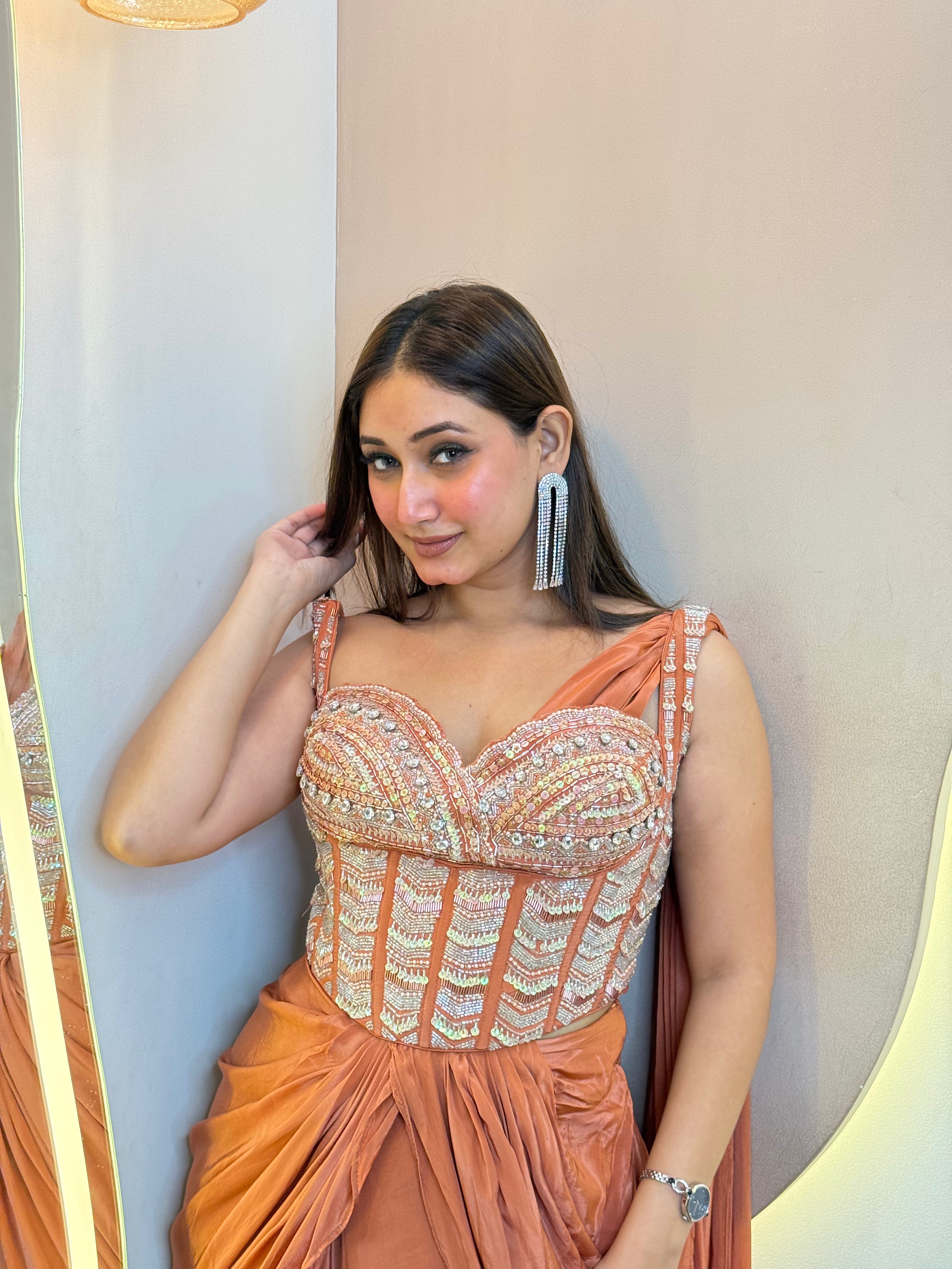 "NOURA   " DRAPE SAREE