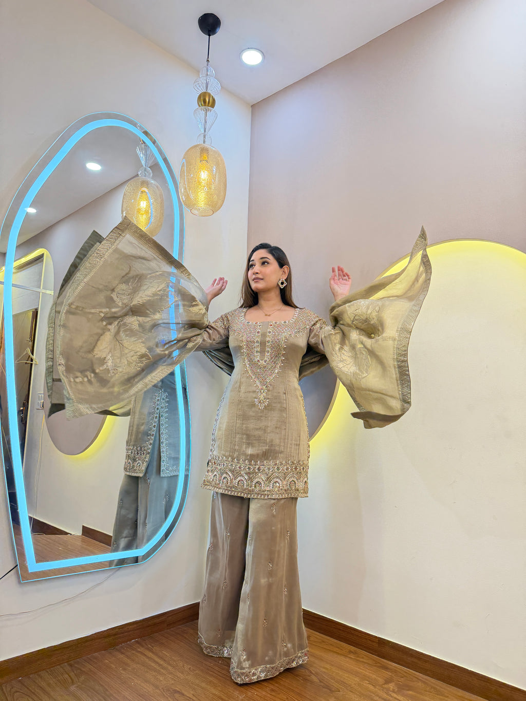 F171 3PC SHARARA SUIT