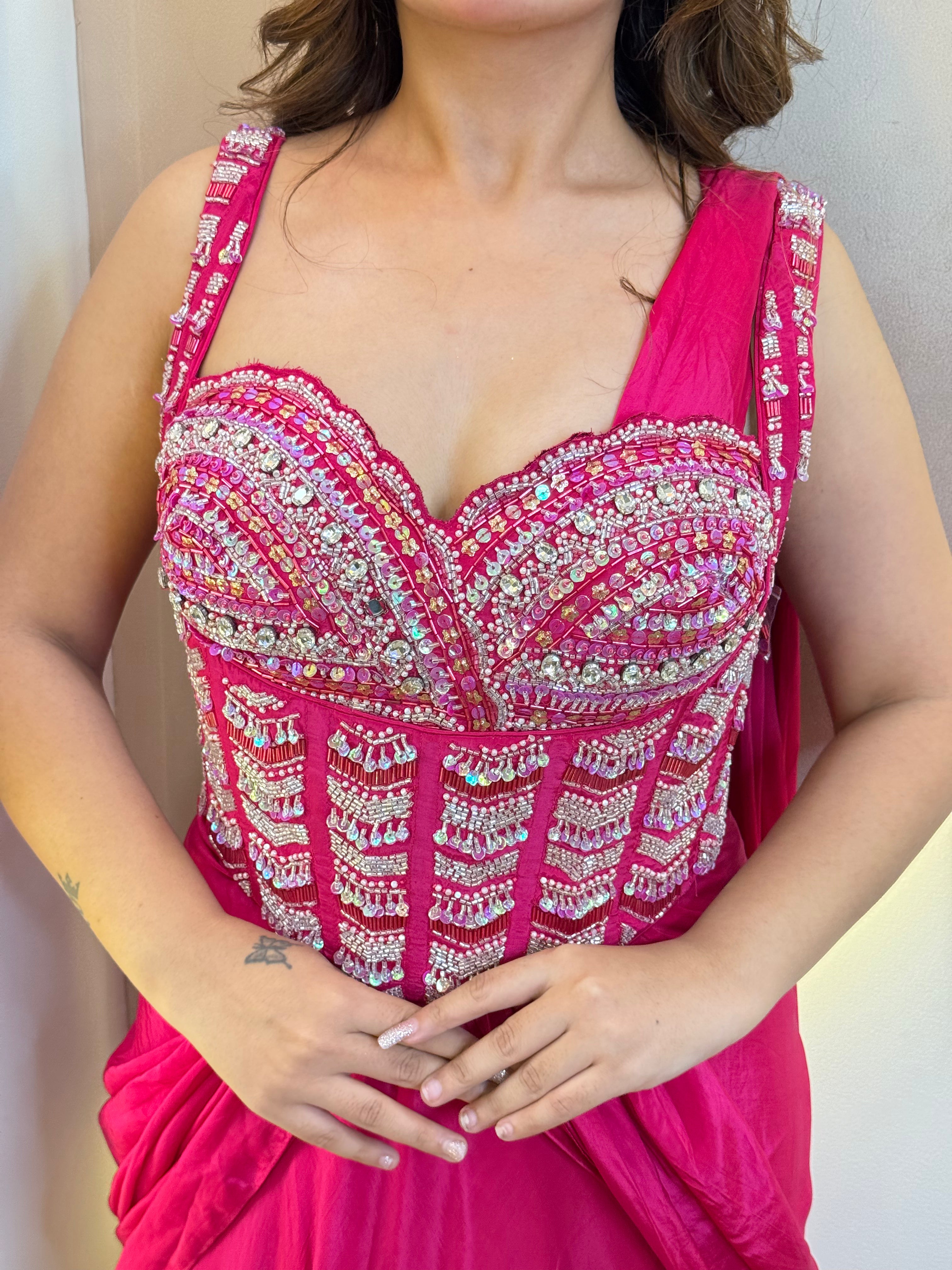 "NOURA   " DRAPE SAREE