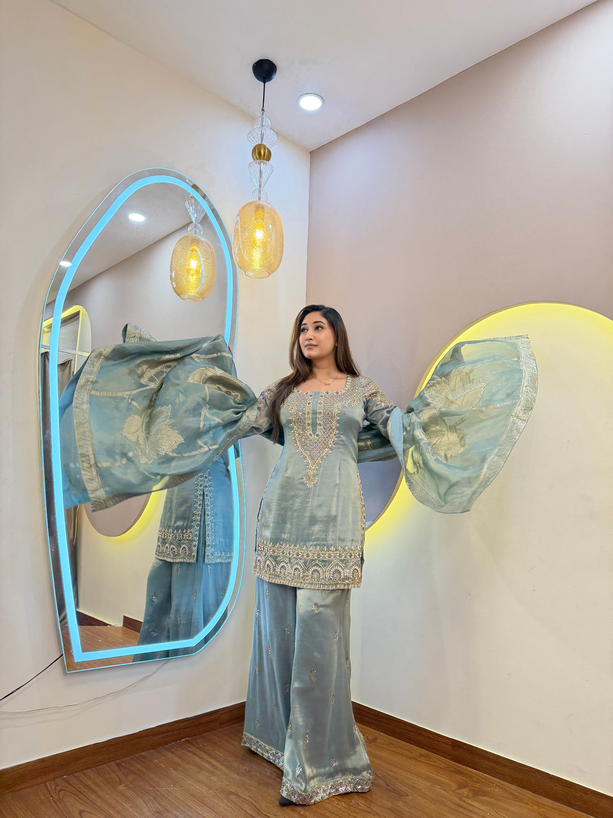 F171 3PC SHARARA SUIT