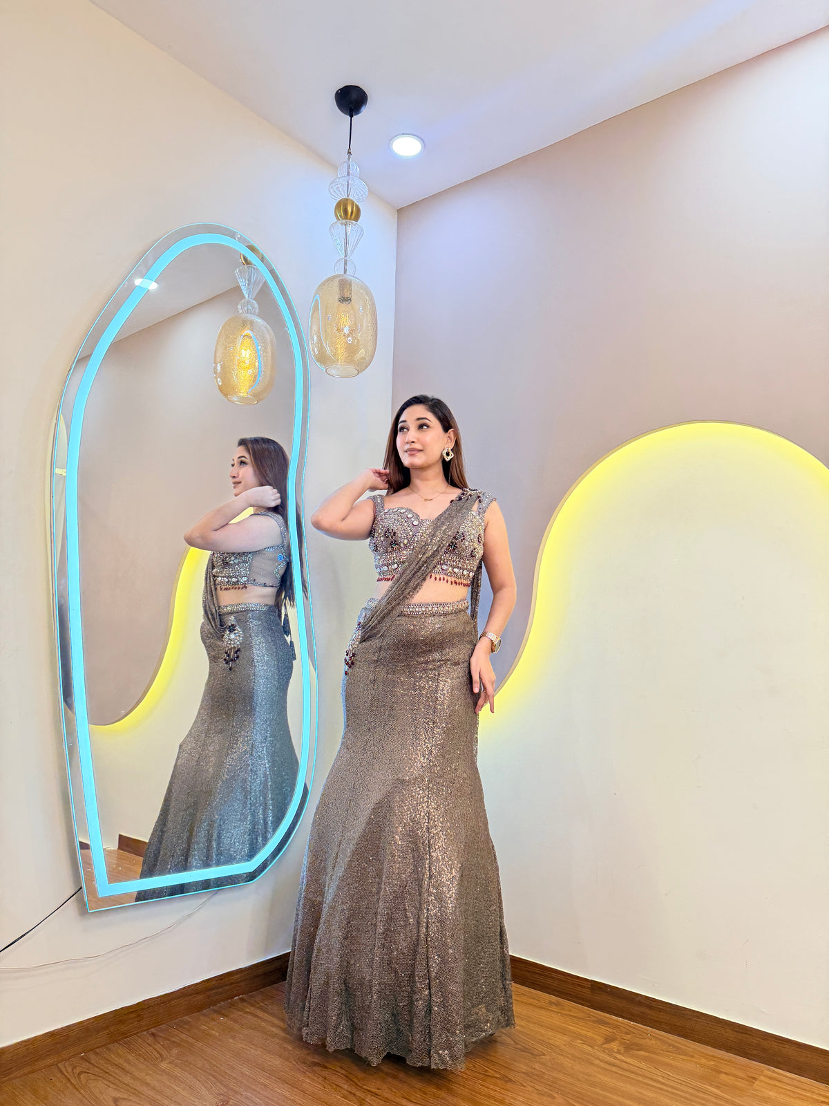 F167 MERMAID LEHENGA SAREE