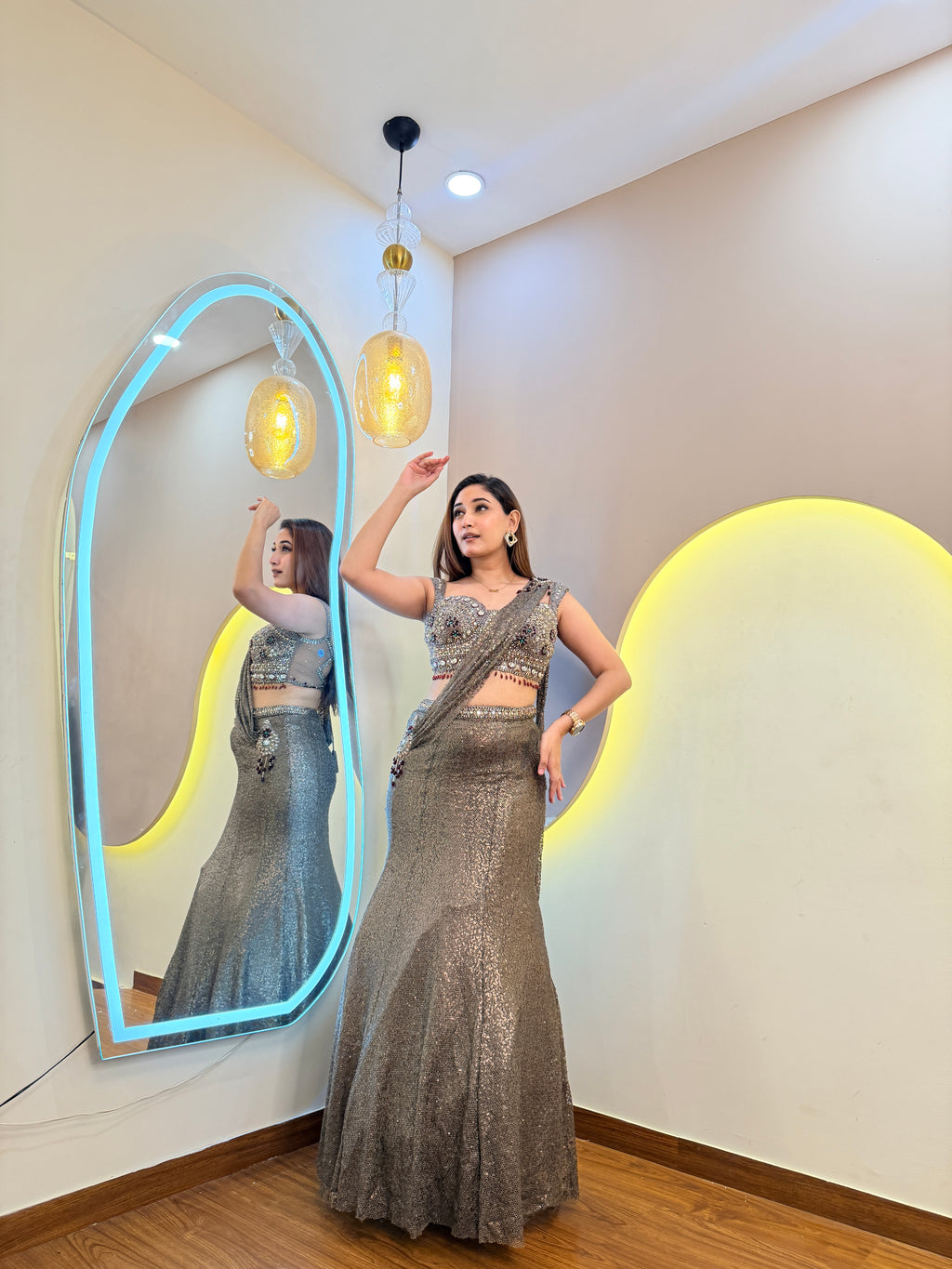 F167 MERMAID LEHENGA SAREE