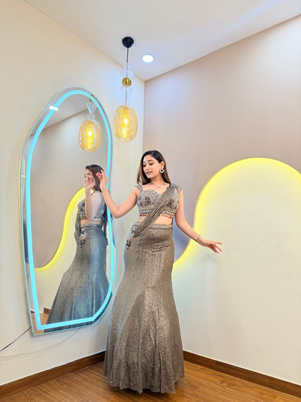 F167 MERMAID LEHENGA SAREE