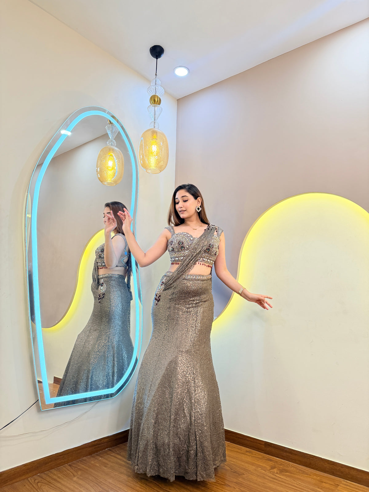 F167 MERMAID LEHENGA SAREE