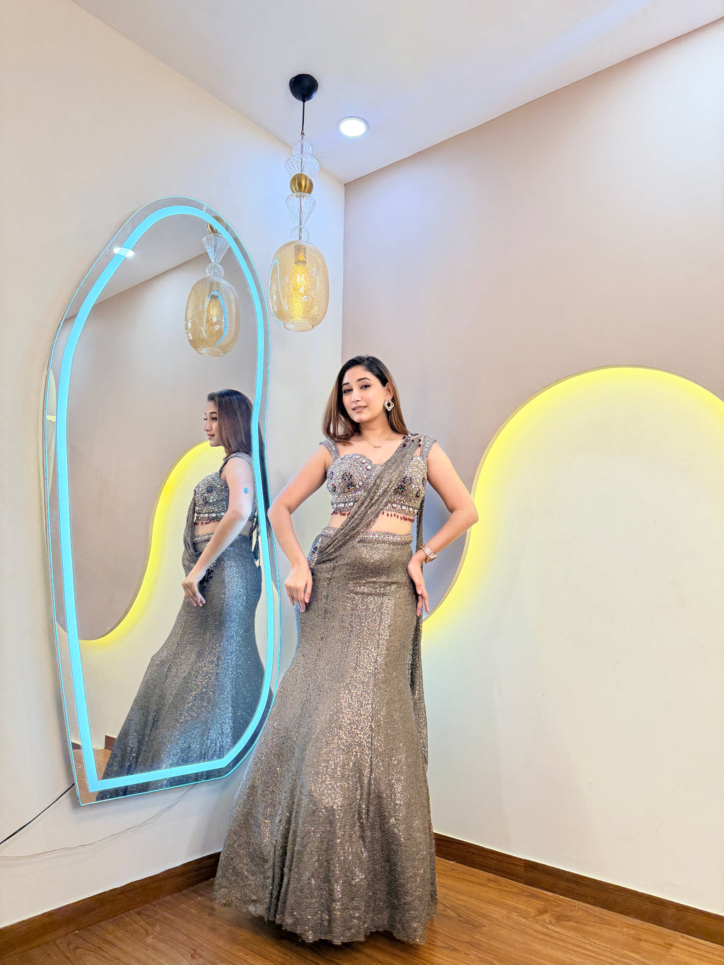 F167 MERMAID LEHENGA SAREE