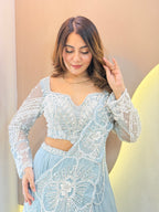 FLOWER PRINT OUTFIT DRAPE SAREE