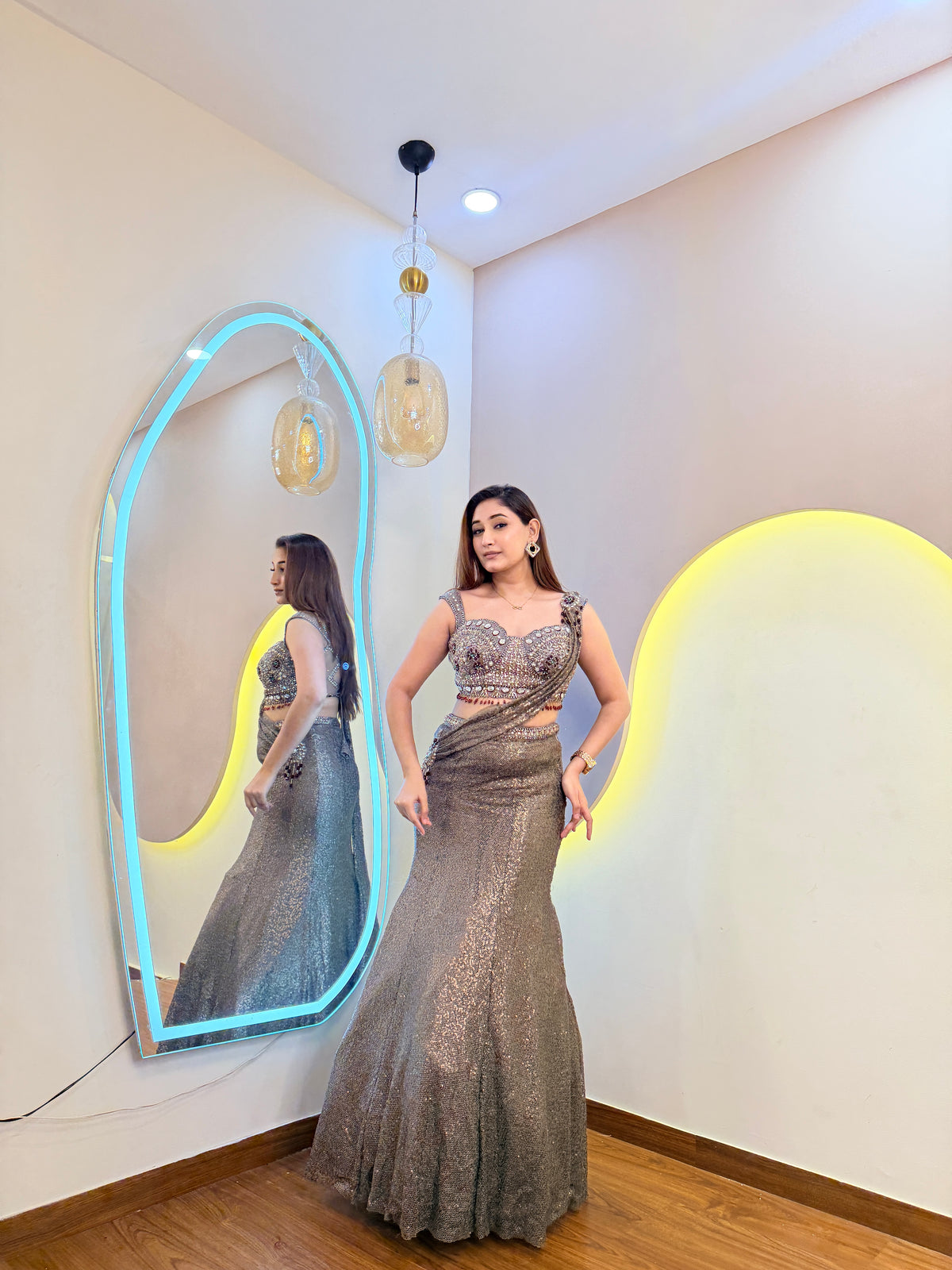 F167 MERMAID LEHENGA SAREE