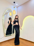 E706 DRAPE SKIRT TOP SET