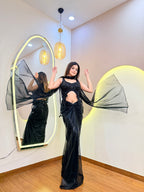 E706 DRAPE SKIRT TOP SET